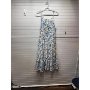 August Sky Sleeveless Tiered Floral Maxi Dress Size L